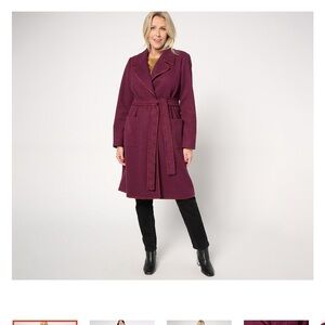Burgundy Belted Coat